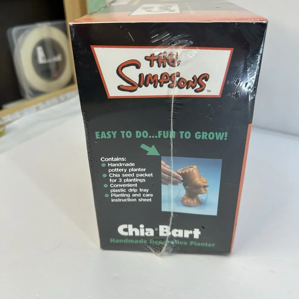 New Sealed The Simpsons Chia Bart Handmade Decorative Planter Growing Vintage